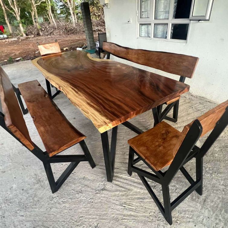 Wood chairs and table by GKG Contractor