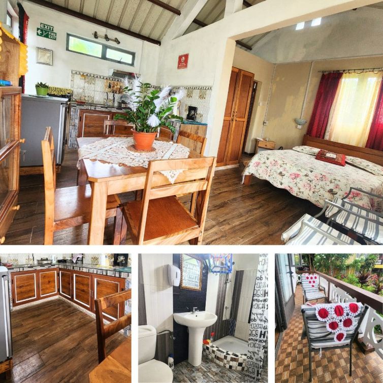 Open plan layout of La Vanille accommodation